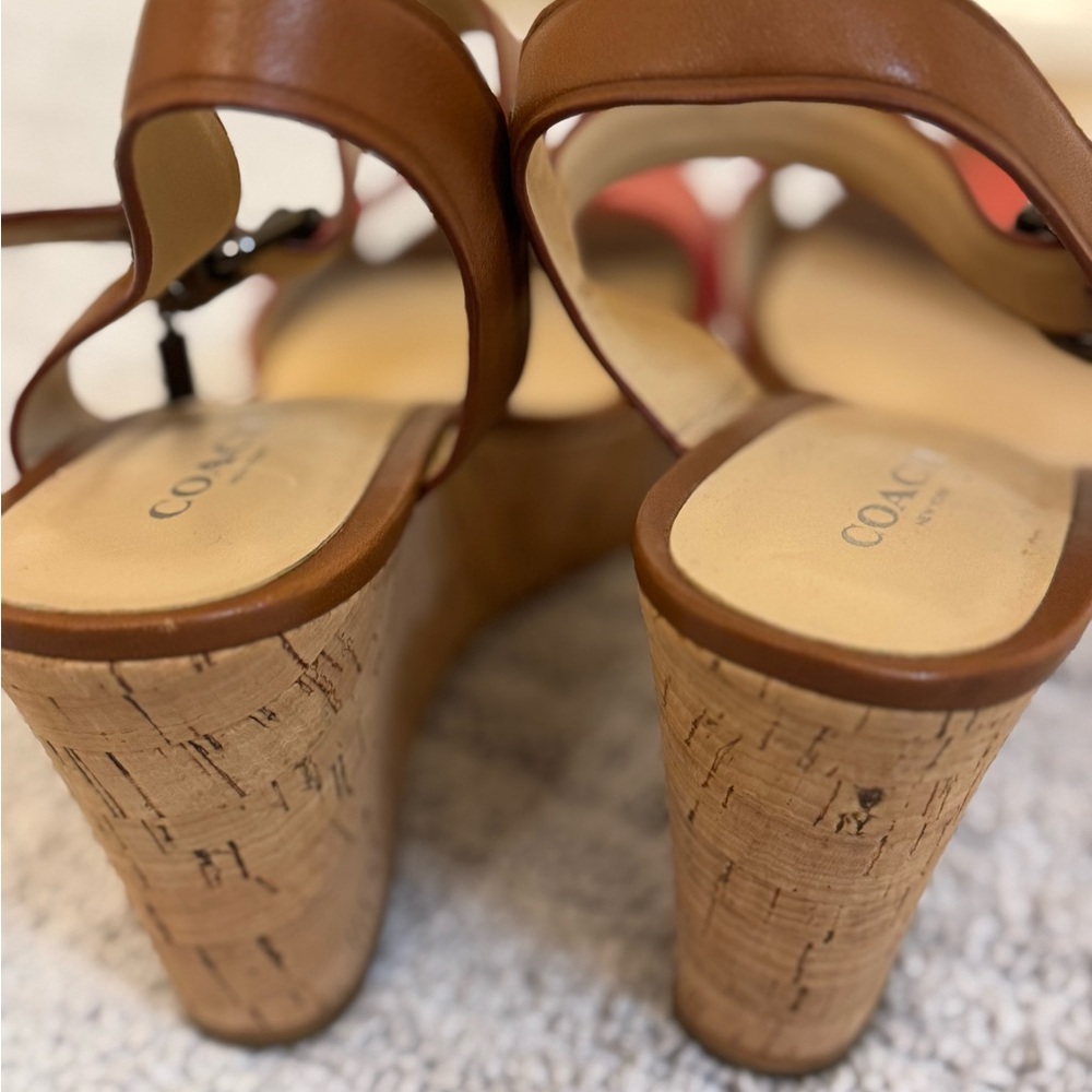 Coach Women's Burnt Orange and Brown Sandals - Picture 6 of 7